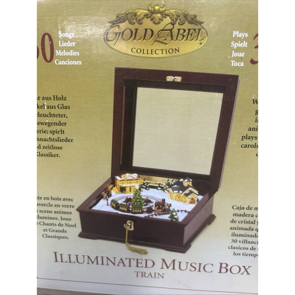 Mr. Christmas Gold Label Illuminated Music Box Train 30 Songs Working w Box